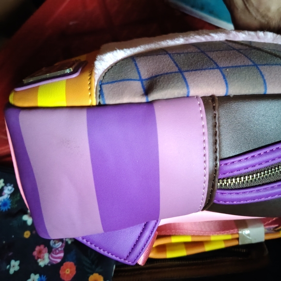 Loungefly Pink and Purple Backpack with Floral Accents - Picture 11 of 13